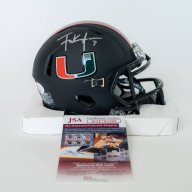 Frank Gore Miami Hurricanes autographed blackout Riddell speed mini helmet JSA witness UM HOF