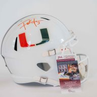 Frank Gore Miami Hurricanes autographed white speed FULL SIZE RIDDELL replica helmet JSA UM HOF