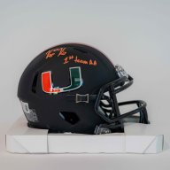 Kamren Kinchens autographed Miami Hurricanes white mini helmet 1ST TEAM ALL AMERICAN INSCRIPTION