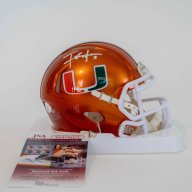 Frank Gore Miami Hurricanes autographed orange Riddell speed mini helmet JSA witness UM HOF